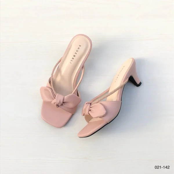 New York Bow Strap Heels in Pink