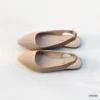 Elastic Back Slingback Flats in Beige