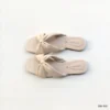 Soft Bow Slide Sandals In Pearl