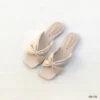 Soft Bow Slide Sandals In Pearl