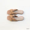 Soft Bow Slide Sandals In Brown