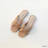 Soft Bow Slide Sandals In Brown