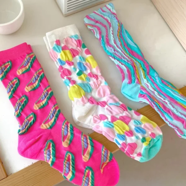 Set of 3 Indie Aesthetic Mid-Calf Socks