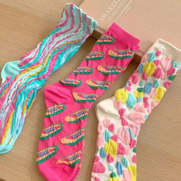 Set of 3 Indie Aesthetic Mid-Calf Socks