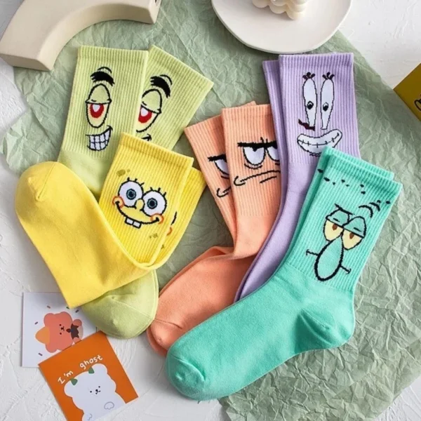 Set of 5 SpongeBob Emoji Long Socks