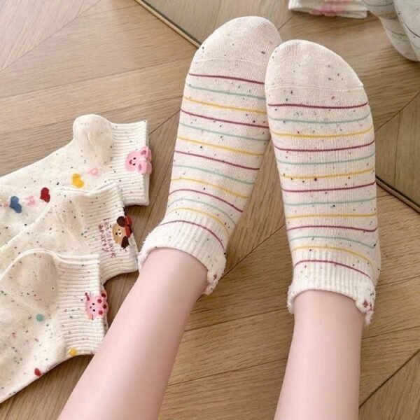 sg-11134201-7rdvg-mdiq27kz60kq3a Set of 5 Women Low Cut Polka Dot Animal Socks