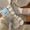 Set of 4 Women Cotton Dog High Collar Socks