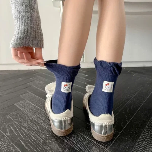 Set of 5 Hello Kitty High Collar Cotton Socks