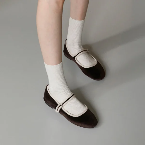 Amila Velvet Mary Jane Flats