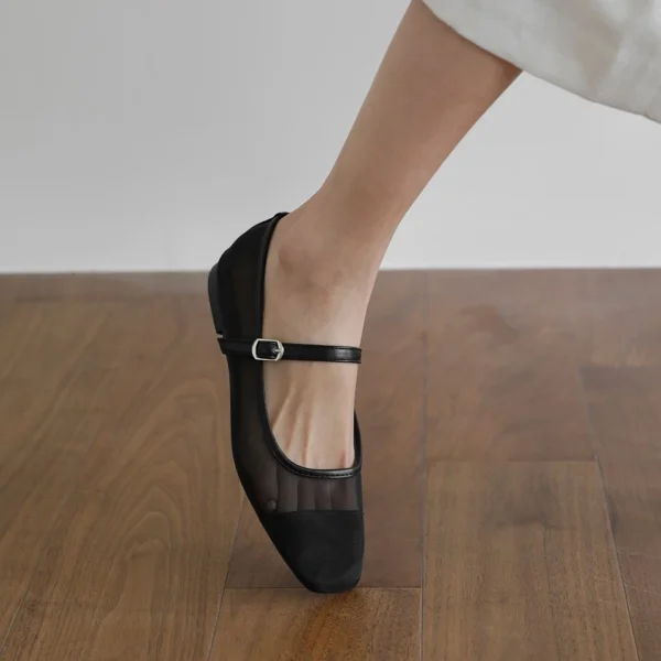 Maniel Mesh Mary Jane Flats