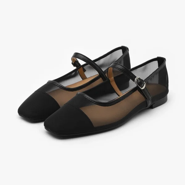 Maniel Mesh Mary Jane Flats