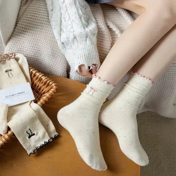 vn-11134207-7ras8-m0s89qn49ocvee Set of 5 Women Korean Ruffle Bow Cotton Socks