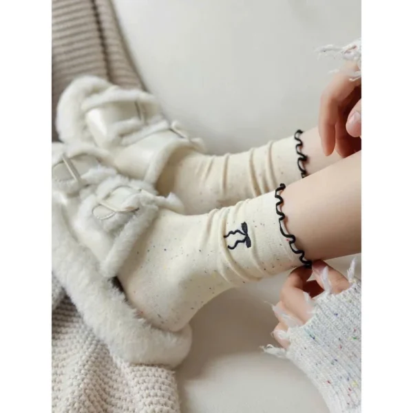 vn-11134207-7ras8-m0s89qn4b2xb38 Set of 5 Women Korean Ruffle Bow Cotton Socks